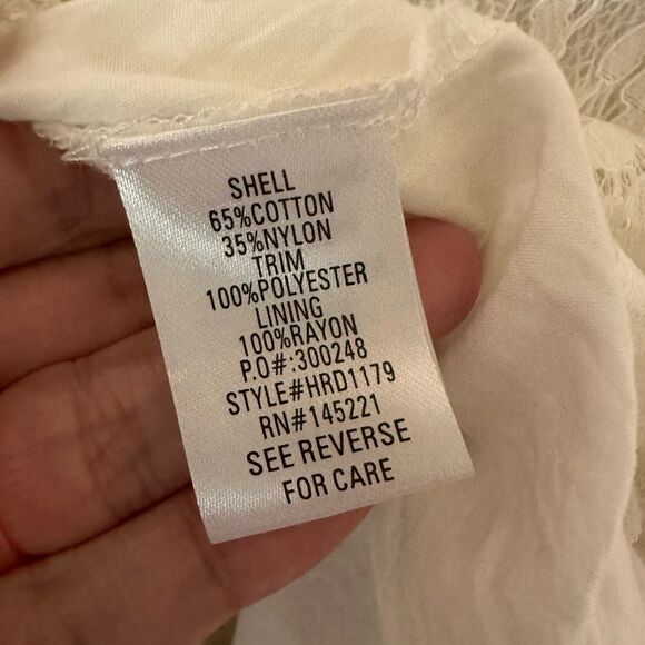 Promesa Lace Maxi V Neck Short Sleeve Dress Off White Cream Size Small - Picture 6 of 8